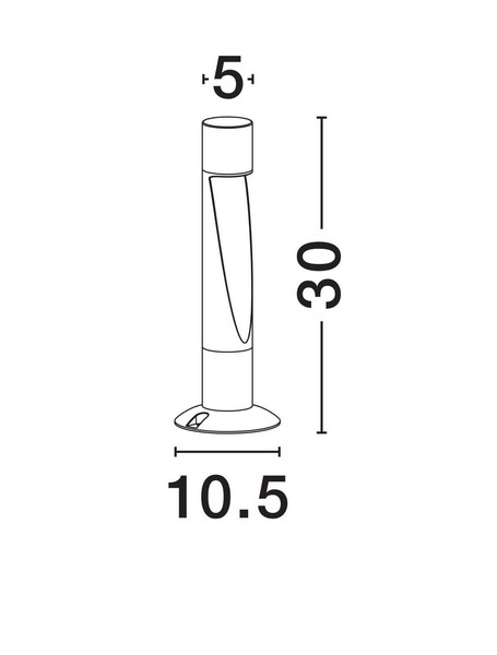 Nova Luce LED Wegeleuchte Nooi 6W warmweiss 3000K IP65 salzwasserfest Anthrazit Aluminium 30cm 9971466