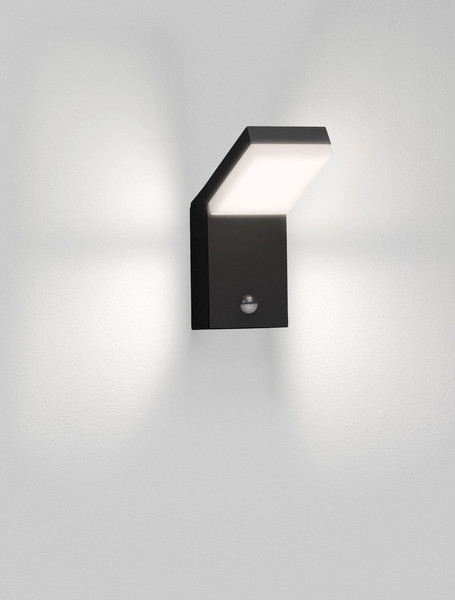 Nova Luce LED Außen-Wandleuchte Farge 12W warmweiss 3000K Bewegungsmelder IP65 salzwasserfest Schwarz Aluminium 22x16,5cm 9971476