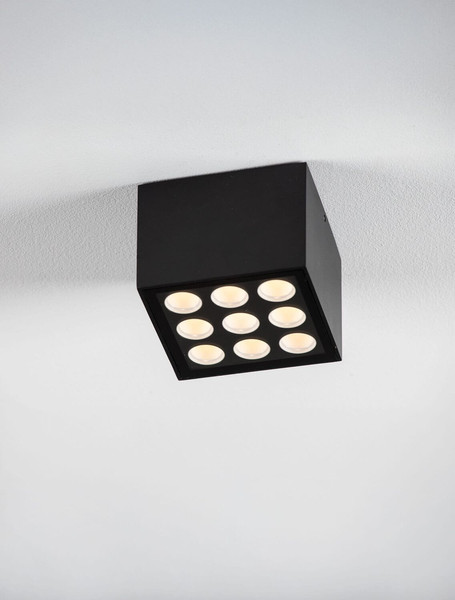 Nova Luce LED Außen-Deckenleuchte Jax 17W warmweiss 3000K IP54 salzwasserfest Anthrazit Aluminium 11x11cm 9971479