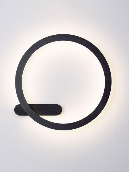 Nova Luce LED Wandleuchte Lyb 32W warmweiss 3000K Schwarz Aluminium Ø50cm 9980577