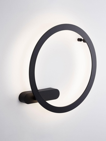 Nova Luce LED Wandleuchte Lyb 32W warmweiss 3000K Schwarz Aluminium Ø50cm 9980577