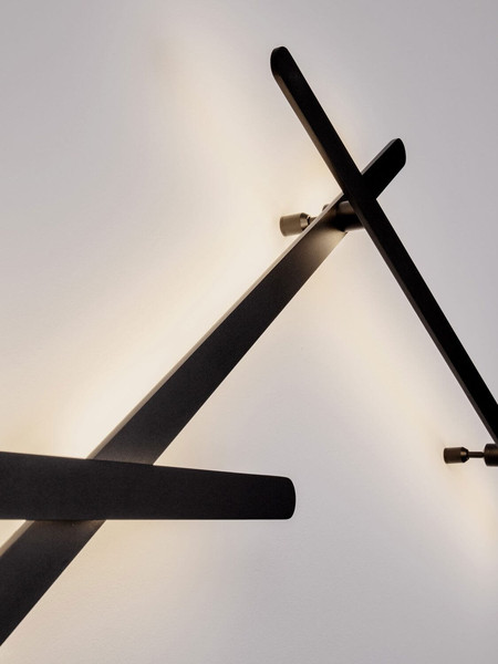 Nova Luce LED Wandleuchte Lyb 19W warmweiss 3000K Schwarz Aluminium 85x4cm 9980581