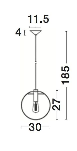 Nova Luce OVVIO Pendelleuchte E27 Schwarz 185x30cm dimmbar 42108001