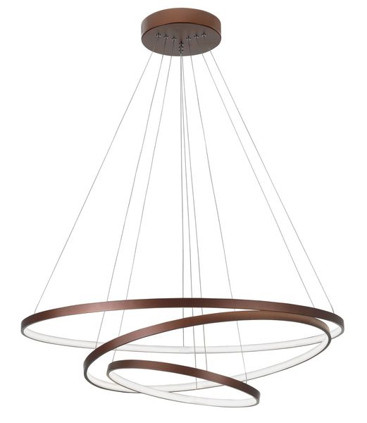 Nova Luce FERROL LED Pendelleuchte Braun 123W Warmweiss 150x80cm dimmbar 6265004