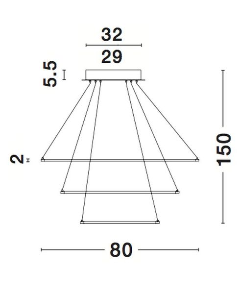 Nova Luce FERROL LED Pendelleuchte Braun 123W Warmweiss 150x80cm dimmbar 6265004