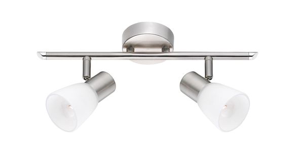 Nova Luce PUBLICO Deckenleuchte E14 2-fach Nickel 34,2x7,8x16,2cm dimmbar 667002