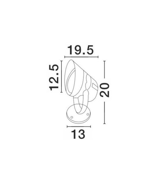 Nova Luce NORTH LED Bodenspot Grau 18W IP65 Warmweiss 13x19,5x20-29cm 742071