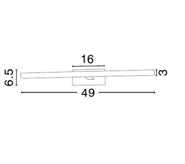 Nova Luce MODENA LED Wandleuchte Chrom 12W IP44 Warmweiss 49x9x6,5cm 787001
