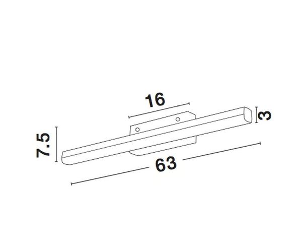 Nova Luce VANESE LED Wandleuchte Chrom 18W IP44 Warmweiss 63x7,5x7,5cm 787006