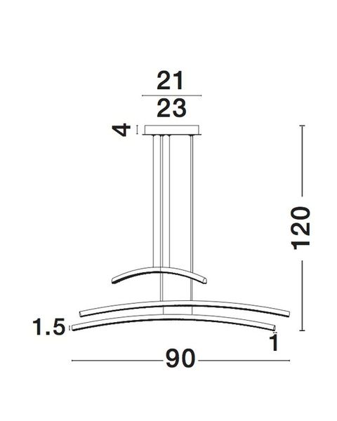 Nova Luce SEVILLE LED Pendelleuchte Chrom 38W Warmweiss 90x120cm 81007601