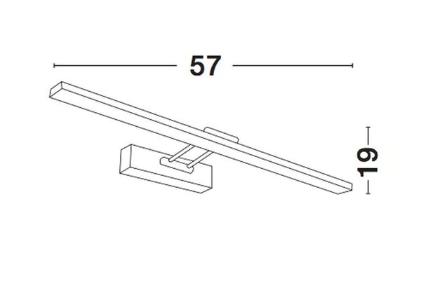 Nova Luce ROSA LED Wandleuchte Chrom 18W IP44 Neutralweiss 57x4,5x19cm 8142281