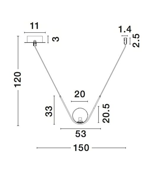 Nova Luce VITTON Pendelleuchte E27 Gold 150x20x120cm dimmbar 8279601