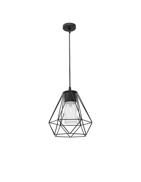 Nova Luce ISIDORA Hängeleuchte E27 Schwarz 12W IP54 22x22x95cm dimmbar 870445
