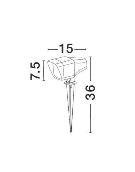 Nova Luce INSIDE Spießleuchte GU10 Grau 7W IP54 7,5x15x36cm dimmbar 875409