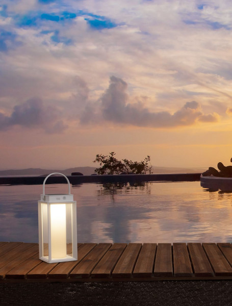 Nova Luce VERHAL LED Dekorative Stehleuchte Weiß 2W IP54 Warmweiss 16x16x47,5cm dimmbar 9002861