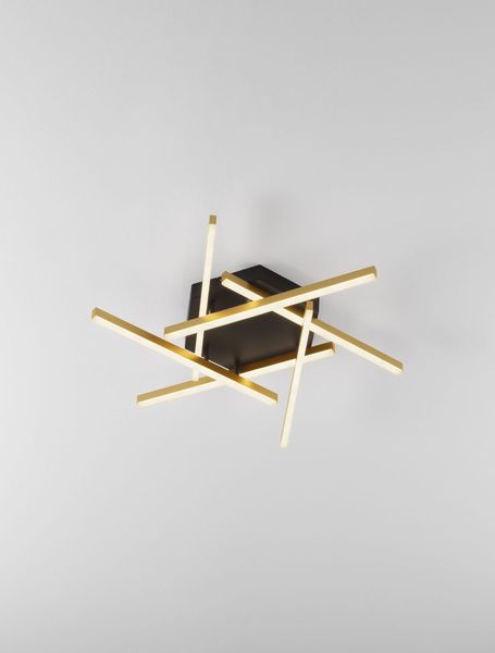 Nova Luce HYDE LED Deckenleuchte Gold 38W Warmweiss 10,7x65cm dimmbar 9005651