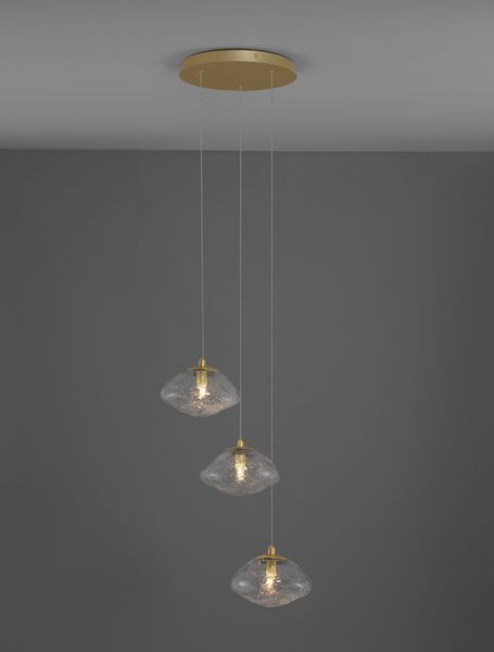 Nova Luce KING Pendelleuchte G9 3-fach Gold 180x25cm dimmbar 9006048