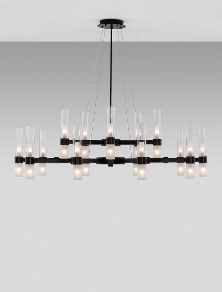 Nova Luce CENTURY Pendelleuchte G9 30-fach Schwarz 210x120cm dimmbar 9006053