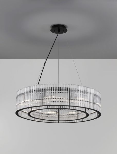 Nova Luce BAROK Pendelleuchte G9 9-fach Schwarz 210x70cm dimmbar 9006056