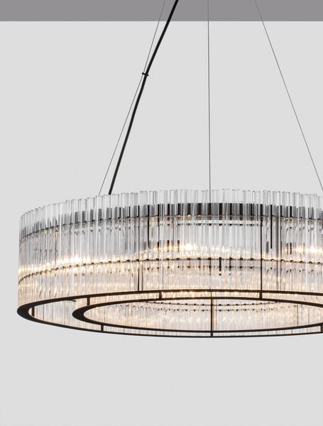 Nova Luce BAROK Pendelleuchte G9 9-fach Schwarz 210x70cm dimmbar 9006056