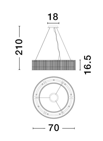 Nova Luce BAROK Pendelleuchte G9 9-fach Schwarz 210x70cm dimmbar 9006056