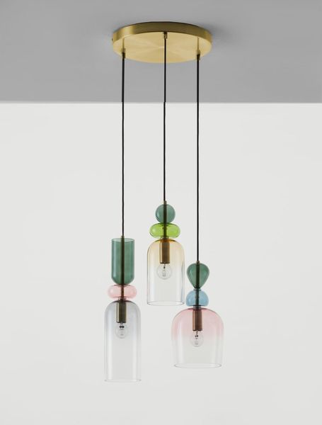 Nova Luce MURANO Pendelleuchte E14 3-fach Gold 120x41,7cm dimmbar 9009237