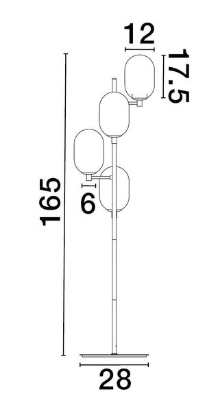 Nova Luce BALOR Stehlampe G9 4-fach Gold 28x52,8x165cm 9009248