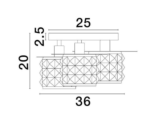 Nova Luce LAWAN Deckenleuchte G9 3-fach Gold 20x36cm dimmbar 9009293