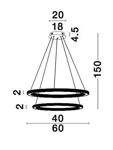 Nova Luce CILION LED Pendelleuchte Messing 56W Warmweiss 150x60cm dimmbar 9011139