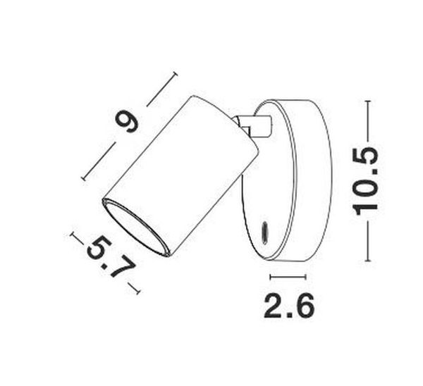 Nova Luce NET Wandleuchte GU10 Weiß 10,5x5,7cm dimmbar 9011921