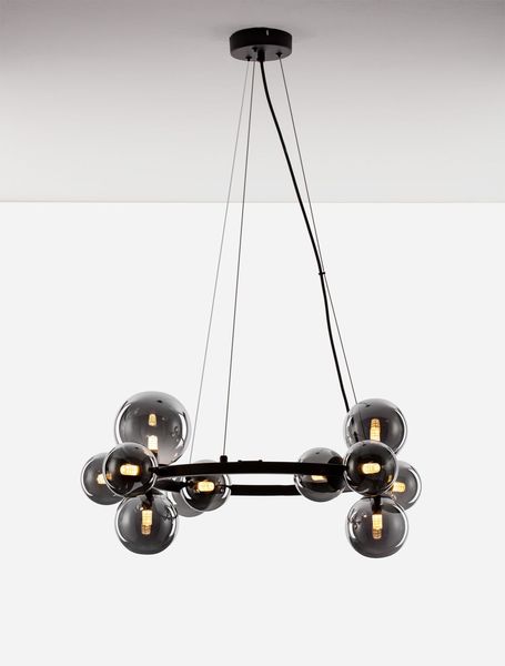 Nova Luce ODILLIA Pendelleuchte G9 11-fach Schwarz 120x65cm dimmbar 9028855