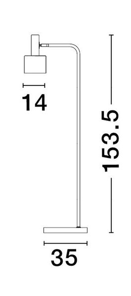 Nova Luce PAZ Stehlampe E27 Gold 153,5x35cm 9050163
