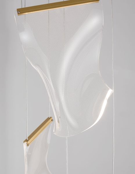 Nova Luce SIDERNO LED Pendelleuchte Gold 16W Warmweiss 150x28cm 9054441