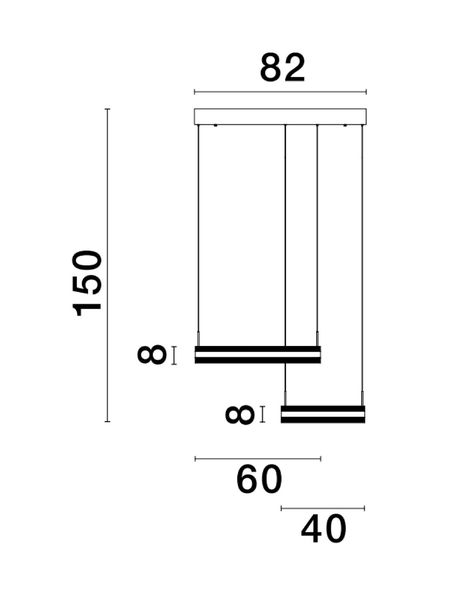 Nova Luce AGOS LED Pendelleuchte Gold 124W Warmweiss 82x60x150cm dimmbar 9054445