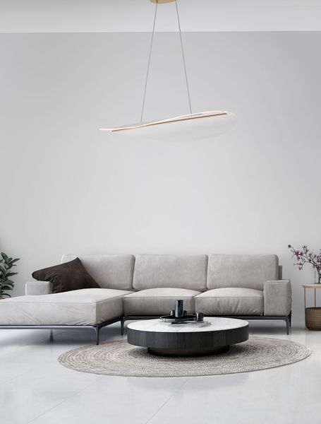 Nova Luce AGOS LED Pendelleuchte Gold 32W Warmweiss 95x56x150cm dimmbar 9054450