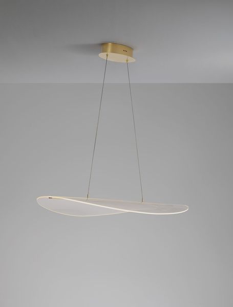 Nova Luce AGOS LED Pendelleuchte Gold 32W Warmweiss 95x56x150cm dimmbar 9054450