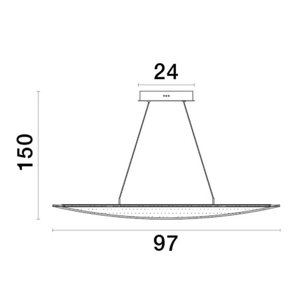 Nova Luce AGOS LED Pendelleuchte Gold 32W Warmweiss 95x56x150cm dimmbar 9054450