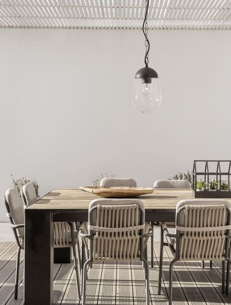 Nova Luce OMIKA Hängeleuchte E27 Grau 12W IP54 15x15x88,5cm dimmbar 9060197