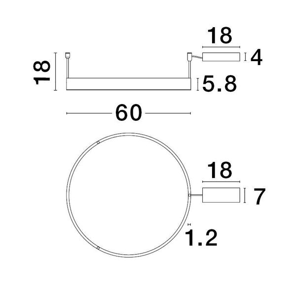 Nova Luce MOTIF LED Deckenleuchte Schwarz 46W Warmweiss 60x1,2x18cm dimmbar 9063601