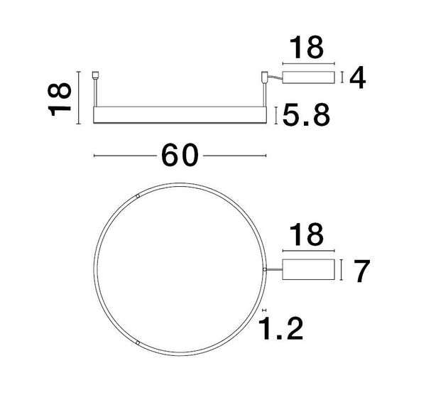 Nova Luce MOTIF LED Pendelleuchte Weiß 46W Warmweiss 60x1,2x18cm dimmbar 9063602