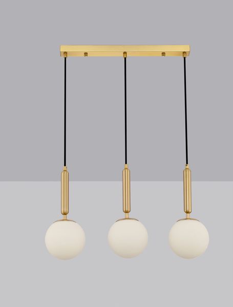 Nova Luce MONET Pendelleuchte E27 3-fach Gold 60x15x155cm dimmbar 9080126