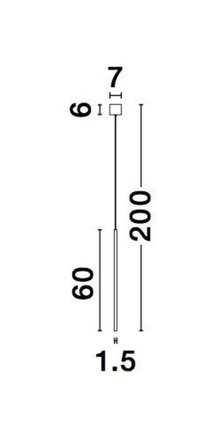 Nova Luce ELETTRA LED Pendelleuchte Messing 5W Warmweiss 200x1,5cm 9088104