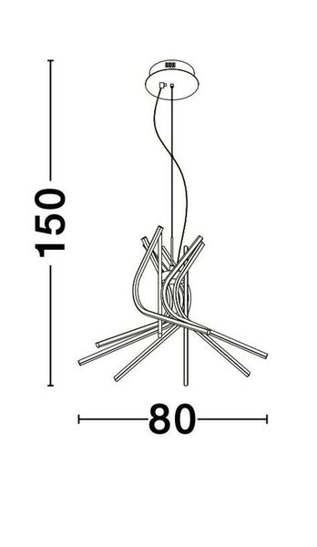 Nova Luce NARVI LED Pendelleuchte Schwarz 60W Warmweiss 150x80cm dimmbar 9100281