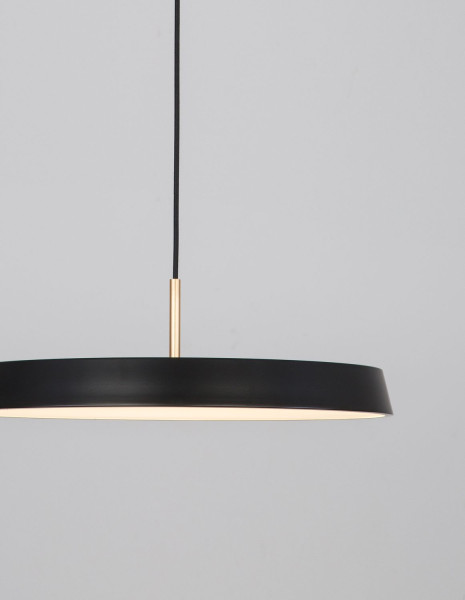 Nova Luce VETRO LED Pendelleuchte Schwarz 35W Warmweiss 120x50cm 910622