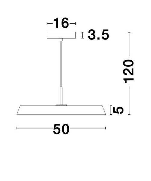 Nova Luce VETRO LED Pendelleuchte Schwarz 35W Warmweiss 120x50cm 910622