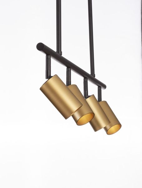 Nova Luce POGNO Pendelleuchte GU10 4-fach Schwarz 96x10x87,5cm dimmbar 9111459