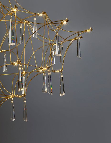 Nova Luce GORO LED Pendelleuchte Gold 20W Warmweiss 160x80cm 9116820