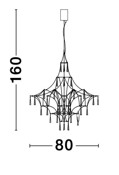 Nova Luce GORO LED Pendelleuchte Gold 20W Warmweiss 160x80cm 9116820