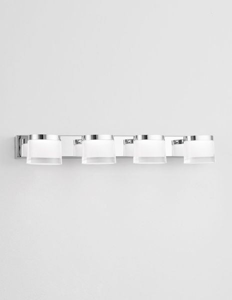 Nova Luce SABIA LED Wandleuchte Chrom 20W IP44 Warmweiss 51x9,8x7,5cm 9122341