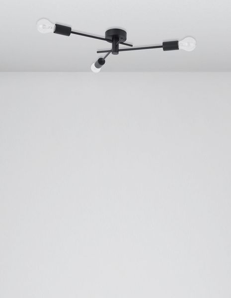 Nova Luce GRANSO Deckenleuchte E27 3-fach Schwarz 10,8x56cm dimmbar 9156303